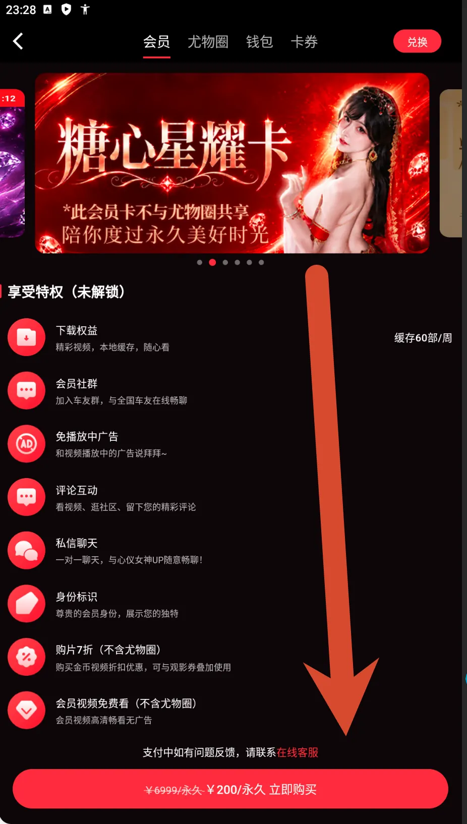 糖心Vlog星耀会员卡价格截图
